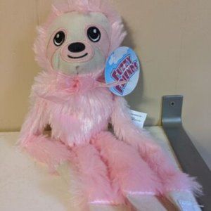 Fuzzy Friends Pink Hanging Sloth Monkey Soft Lovey Plush Stuffed Animal Toy